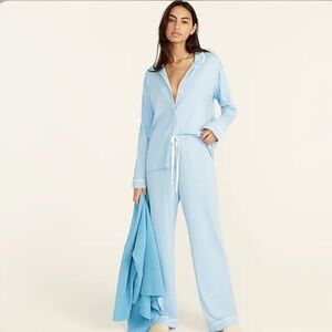 J. Crew Eco Women’s light blue dreamiest long-sleeve pajama top, Medium